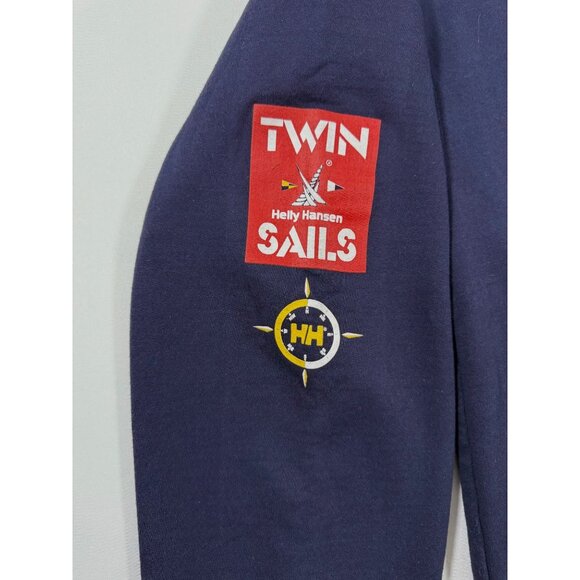 Vintage Helly Hansen Sailing/Racing Hoodie Nautical Blue Regatta Racing Made USA - Picture 6 of 9
